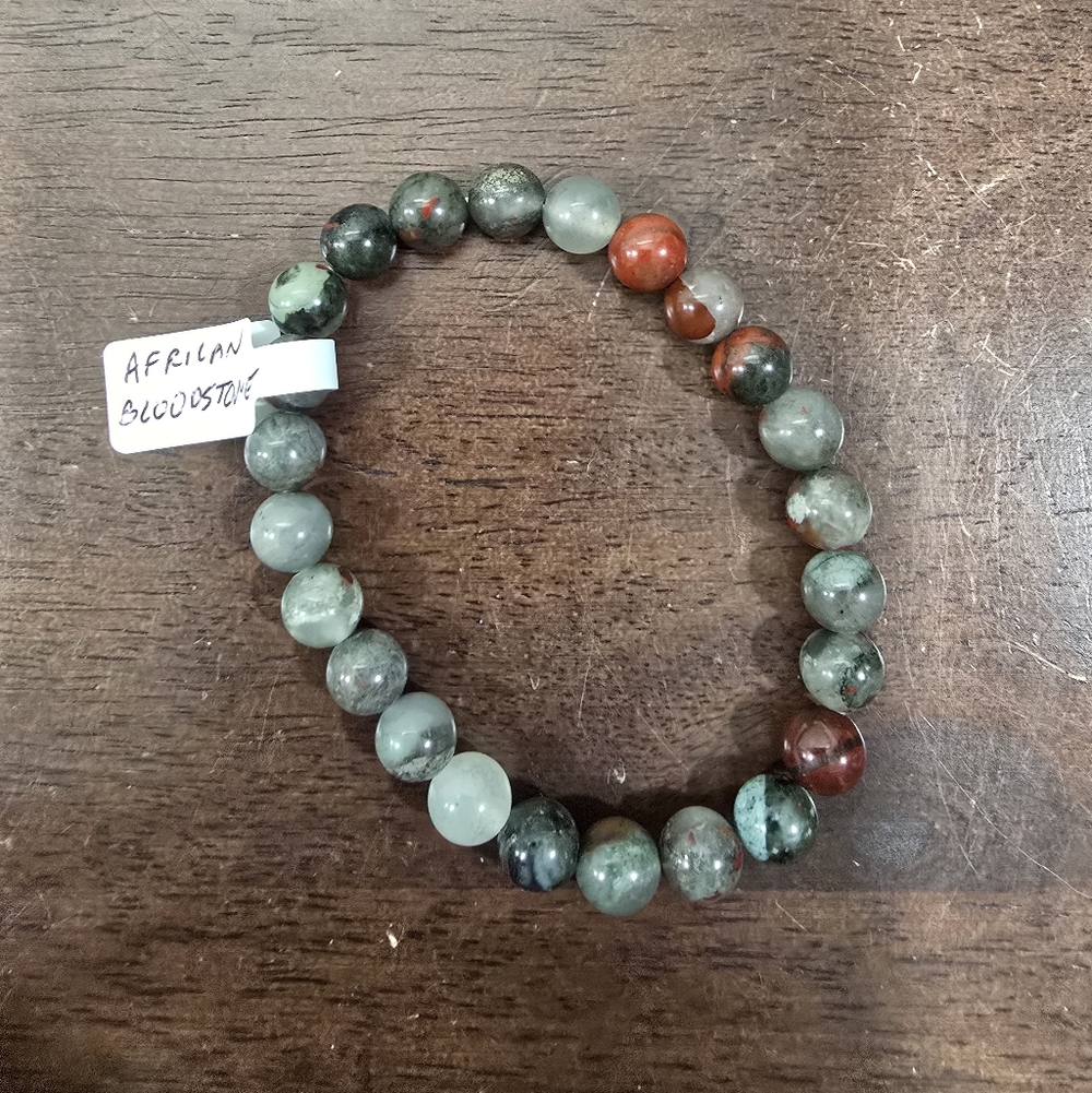 African Bloodstone Crystal Bracelet 8 mm